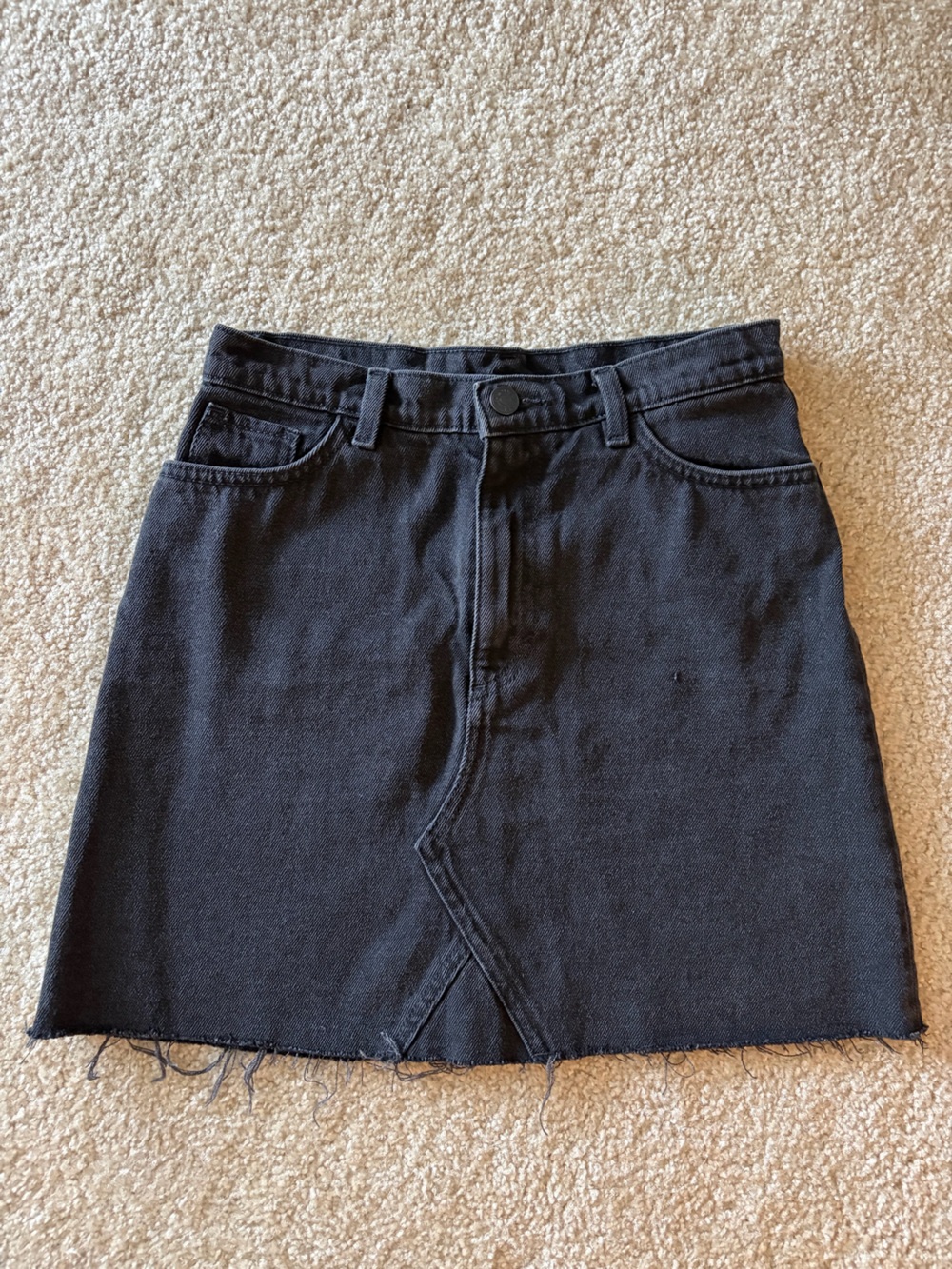 Black Denim Mini Skirt - Classic Casual
